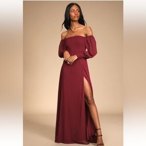 Off the shoulder maxi dress
